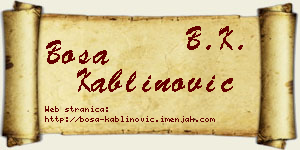 Bosa Kablinović vizit kartica